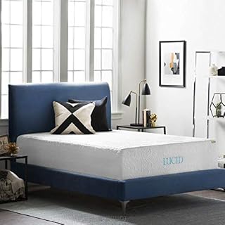 LUCID 16 Inch Plush Gel Memory Foam and Latex Four-Layer-Infused with Bamboo Charcoal
