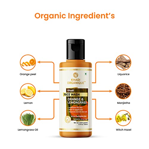 Image of Khadi Organique Orange & Lemongrass Natural Face Wash Sls & Paraben Free Pack Of 2