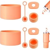 HYZ 8 Piece Accessories for Stanley Cup, Silicone Spill Proof Stopper Set and Protective Boot Including Straw Cover Cap for Stanley H2.0 20oz 30oz 40oz Tumbler, Nectarine