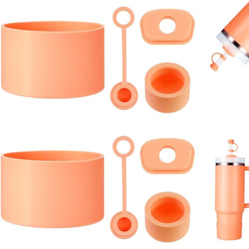 HYZ 8pcs Stanley Cup Accessories, Spill Proof Stopper & Boot Set, Nectarine