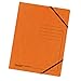 Produktbild Original Falken 5er Pack Premium Eckspanner-Mappe. Made in Germany. Aus extra starkem Colorspan-Karton DIN A4 mit 2 Gummizügen orange Sammelmappe Dokumentenmappe ideal für Büro und Schule