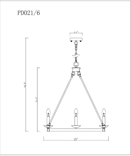 Warehouse Of Tiffany Leontia 25 Inch Mid-Century Modern Wagon Wheel Style Brass Finish Ceiling Lighted Candle Chandelier 6-Light, Brass Gold (Pd021/6Bs) #TOP7
