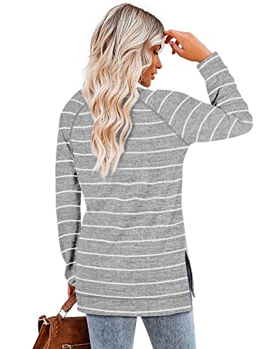Image of Aokosor Womens Sweaters Long Sleeve Shirts Lightweight Side Split Tunic Tops for Leggings Trending Now 2023