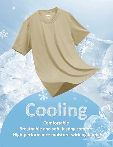 Image of MAGCOMSEN Mens T-Shirts Short Sleeve UPF 50+ Lightweight Moisture Wicking Basic Crewneck Casual Summer Cooling T Shirt