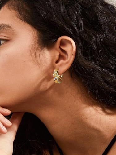 D Color VVS1 Clarity Moissanite 20mm Hoop Earrings for Women Men， Solid 925 Sterling Silver with Rhodium/Gold Plated, Round Cut Huggie Earrings, Birthday Christmas Valentines Jewelry2