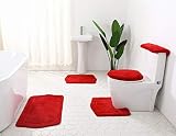 BH Home & Linen 5-Piece Luxurious Ultrasoft Bath Rugs Set. Contains: Bath Mats, Tank Cover, Lid Cove