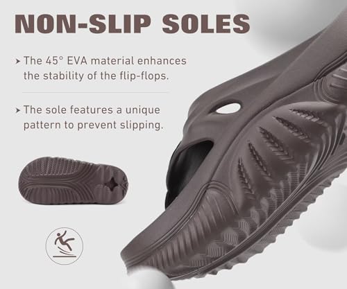 Image of COFACE Men Orthopedic Footbed Flip Flops Fabric Toe Post Beach Sandals Size 7-15
