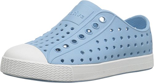 Native Shoes, Jefferson Child, Kids Lightweight Sneaker, Sky Blue/Shell White, 6 M US Toddler