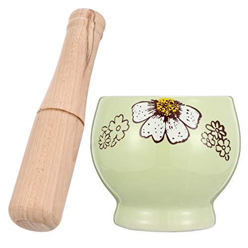 Yardwe Almofariz E Pilão de Porcelana Definir Cerâmica Herb Spice Moinho Triturador de Pílula Masher