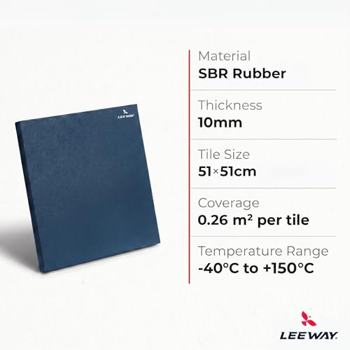 Image of Leeway Gym Mats for Floor | SBR (Set of 10, 10mm, 20 inchx20 inch) Blue | Gym Floor Mat Rubber for Heavy Workout | Equipment Matt for Home Exercise | | Yoga Rubber Tiles, Kids Rooms Heavy Duty Flooring Sheet