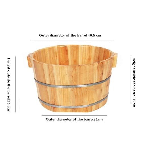 Bañera para pies y cubo de pedicura de madera natural miniatura 6