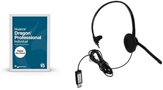 Dragon Professional Individual 15.0 Speech Dictation and Voice Recognition Software [PC Download] with Dragon USB Headset