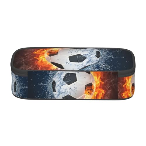 Image of Soccer Ball Cool Sport Pencil Case Big Capacity Storage Pencil Pouch Stationery Bags With Zipper Portable Pen Holder Box Organizer For Boys Girls Teens Student College School Office Supplies