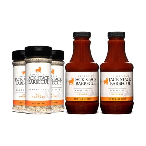 Jack Stack Barbecue Original Sauce - Kansas City BBQ Sauce - Smoked KC BBQ Sauce (2 Pack, 18oz Bottles) - Kansas City Spice 3 Pack - for Chicken, Beef, Ribs, Vegetables, Seafood, and More (7oz Each) Cover
