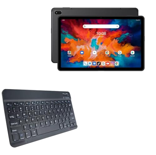 BoxWave Keyboard Compatible with Umidigi A11 Tab - SlimKeys Bluetooth Keyboard, Portable Thin with Chiclet-Style Keys - Jet Black