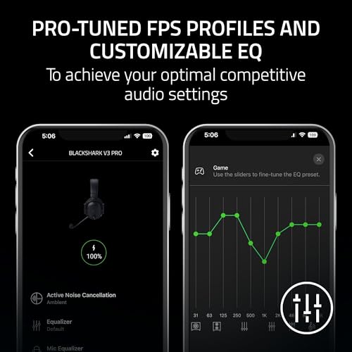 Razer BlackShark V3 Pro Wireless ANC Gaming Headset for PS5: Full Band Mic - 50mm Drivers - 2.4 GHz, Bluetooth, 3.5mm - Works with PC, Mac, Nintendo Switch, Smartphone - Long Battery Life - Black by Razer - Image 8