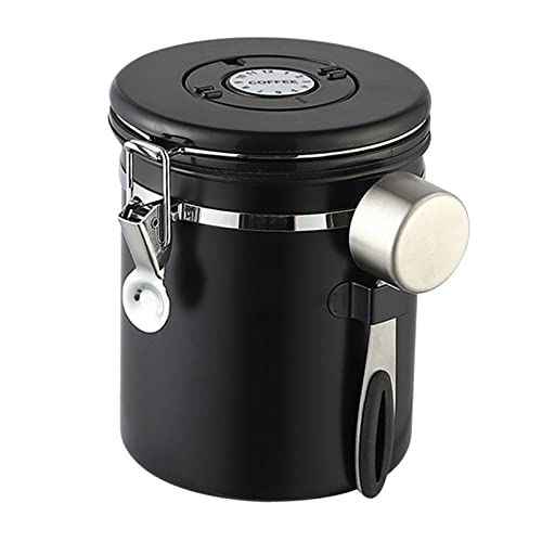 Bothyi 密閉コーヒーキャニスター ステンレススチール コーヒーコンテナ 食品保存容器 日付トラッカーとスクープ付き コーヒージャー コーヒー豆用 多目的コーヒー豆コンテナ 真空保管ツール スプーンツール 茶砂糖キャニスター 茶 コーヒー豆 小麦粉 カ