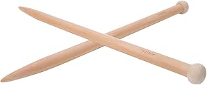 15mm, 20mm, 25mm Knitting Needles, Thick Icelandic Yarn Crochet Needle, Wooden Knitting Yarn DIY Scarf Sweater Blanket Knitting Tools (A Pair of 15mm)