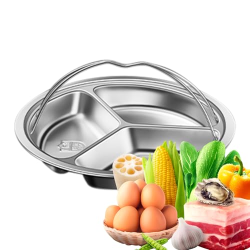 Bandeja De Cocción Al Vapor Suave – Cesta De Vapor Versátil, Estufa De Cocina Compartimentada, Soporte De Alimentos Anti-Quemaduras Mejorado, Inserto De Olla De Vapor Dividido | Preparación