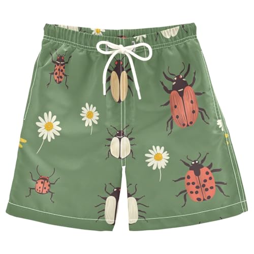 Boys Beach Board Shorts Insect Floral Daisy Swim Trunk Teen Swimwear 8-16Y Multicolor