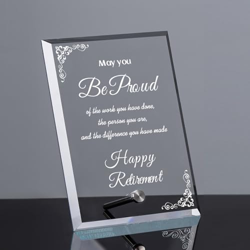 PEEYHONY Retirement Gifts Idea for Men Women, Unique Personalized Laser Engraved Crystal...
