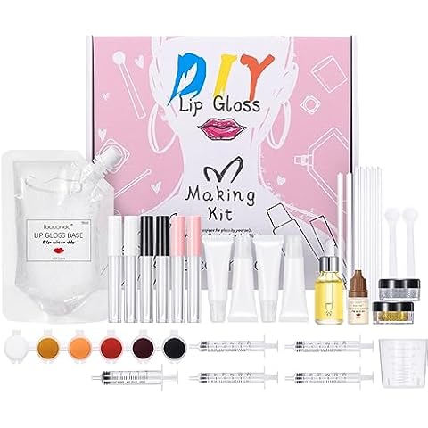DIY Lip Gloss Making Kit - Moisturizing Lip Stain Handmade Set Fun Makeup Gift Set for Women Girls Cover