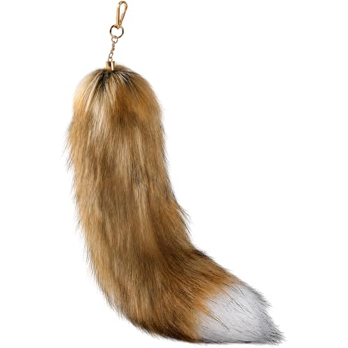 Image of TUBAWD 2PCS Therian Tail, Therian, Tail Keychain for Backpack Purse Bag, Charm Key Holder Cosplay Accessories Furry Tails Pendant Soft Plush Decoration (1PCS)