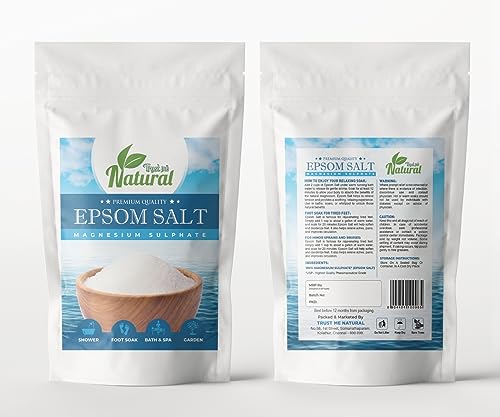 Image of Organic Epsom Salt Crystals for Bath 250g, For Muscle Relief, Feet Soak, Relieves Aches & Pain, Gardening Plants 250g