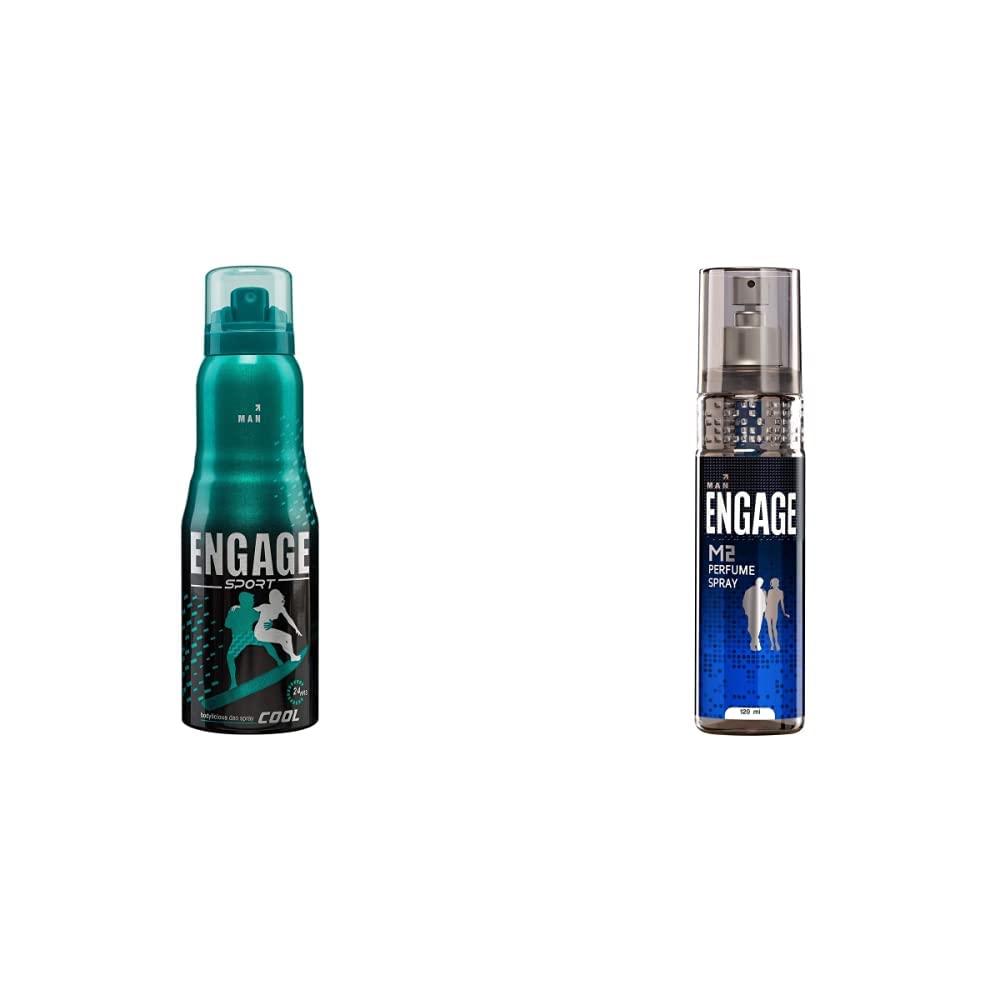 Engage Sport Cool for Him, Deodorant for Men, 150ml / 165ml And Engage M2 Perfume Spray For Men, 120ml