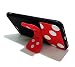 Mickey Mouse Soft Silicone Case with Kickstand for iPhone 7 Plus / 8 Plus 7+ 8+ 7Plus 8Plus Large Size Disney Cartoon Black Red Color Polka Dots Protective Cute Lovely Gift Kids Boys Girls Little Teen