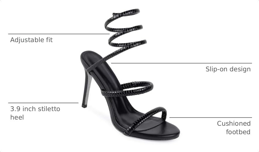 Image of perixir Gold Heels for Women, High Heels with Spiral, 4.17 inch Stiletto Heeled Sandals for Dressy Women, Lace Up Sandals Comfortable Slingback Sandal