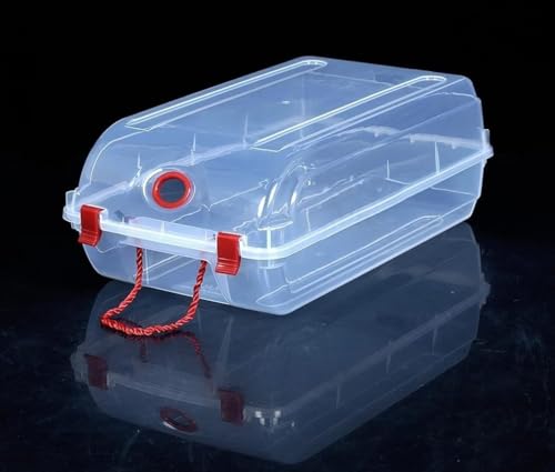 Image of C.S.M CSM Multipurpose Stackable Rectangular Footwear Storage Organiser(SHOEBOX-2) Containers with Lid, Clear Plastic, Large, Pack of 2