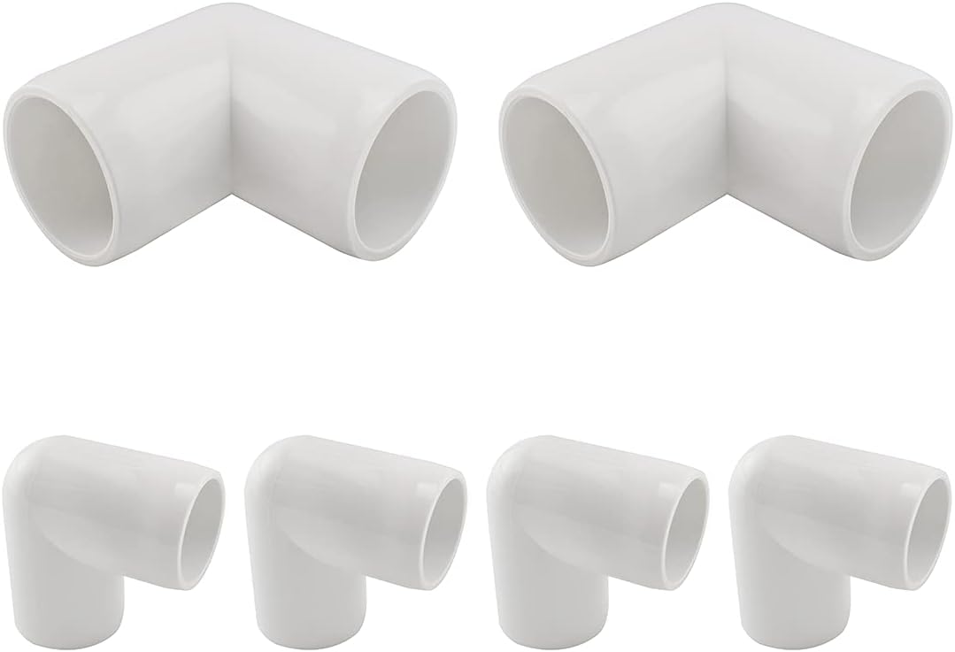 3/4 Inch 90 Degree PVC Elbow Fitting Pipe Right Angle Joint for Greenhouse Shed/Garden Support Structure/Storage Frame, Furniture Build Grade SCH40 [Pack of 6]