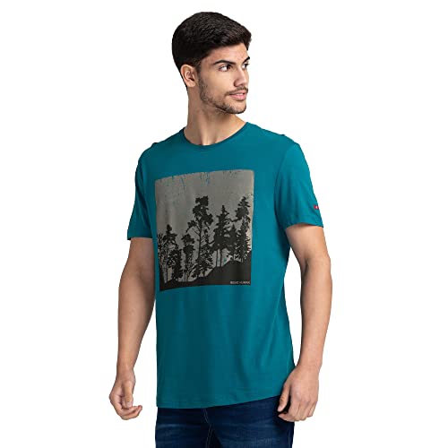 Image of Being Human Cactus Green Regular Fit Round Neck Men's T-Shirt Clothing