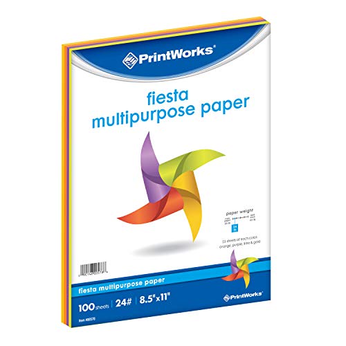 Printworks Fiesta Bright Colored Paper, 24 Lb, 4 Assorted Colors, Fsc Certified, Perfect For School And Craft Projects, 100 Sheets, 8.5 X 11 Inch (00578) #TOP2