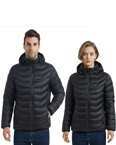 Image of Heated Down Jacket for Men and Women with Power Bank,16000mAh Battery 23 Graphene Heating Element