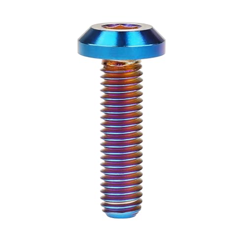 GerRiT 1 個 チタン合金六角穴M6 M8x12 15 20 25 30 35 40mm自転車オートバイホイールナンバープレート取付ボルト (バーンブルー, M8x20mm)
