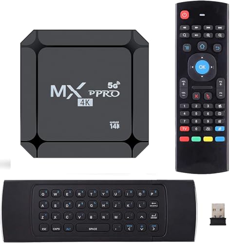 MXQ Pro 5G con Mini Teclado inalámbrico Android 13.1 TV Box Ram 2GB ROM 16GB H.265 HD 3D Dual WiFi 2.4G/5.8G Quad Core Android Smart Box Home Set Top Player