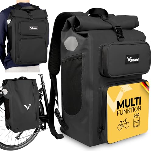 Valkental® UrbanX 2in1 Fahrradtasche & Rucksack kombiniert [28L Volumen]...