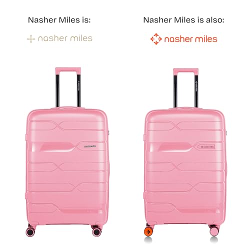 Image of Nasher Miles Paris Hard-Sided Polypropylene Luggage Set of 2 | 65cm & 75cm | 8 Wheels Medium & Large Trolley Bag for Travel | Suitcase (Pink)