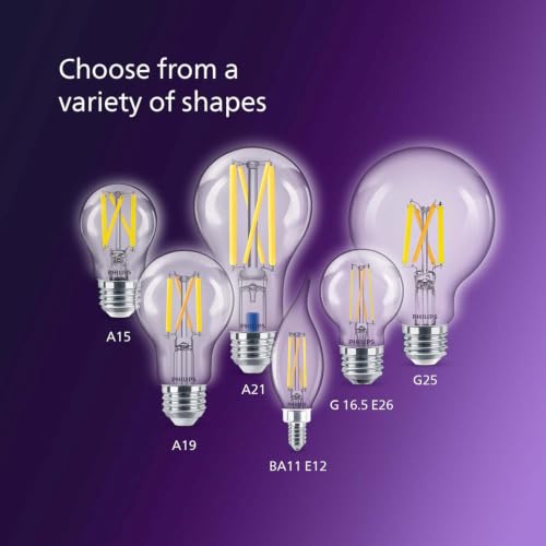 Image of PHILIPS LED 75W BA11 3-Pack Ultra Definition Soft White (2700K) 700 Lumen (6.6W = 75W) Dimmable Clear Flicker-Free Candelabra Light Bulbs Fits E26 or E12 Sockets
