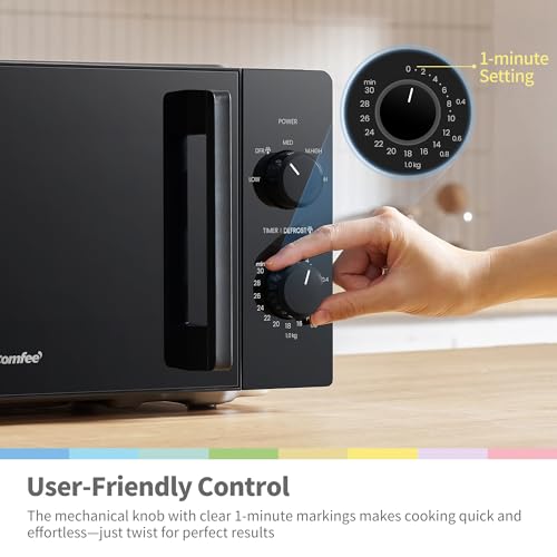 Comfee' 20L Compact Microwave, 700W With Inverter, 5 Power Levels, Easy-Clean, Energy Efficient, Space Saving For Small Kitchen - CMO-MM202NF(BK) - 6