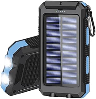 Solar Charger 20000mAh Portable Solar Power Bank for Cell Phone Waterproof External Solar Backup Battery Power Pack Charger Built-in Dual USB/Flashlight for All Phones, Tablets, and Electronic Devices