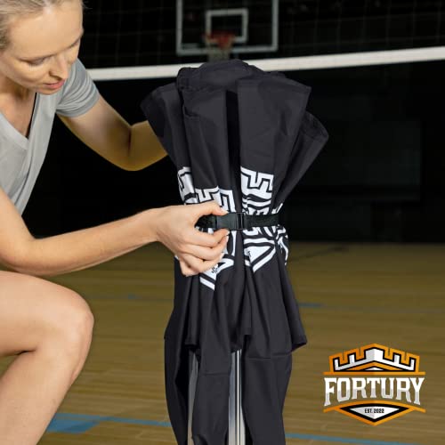 Portable Volleyball Cart on Wheels Ball Cart Collapsible Volleyball Ball Cart Garage Ball Storage (Black)