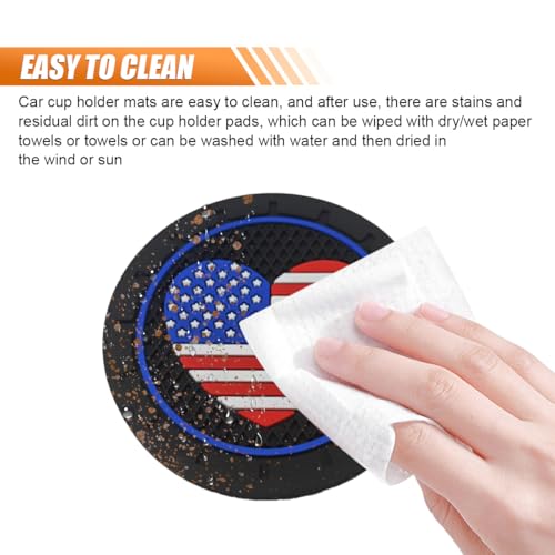 2PCS Inserto para Portavasos de Auto con Bandera Americana miniatura 6