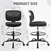 Amazon.com: Primy Tall Drafting Desk Chair - Armless, Adjustable Height ...