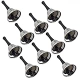 Adorox (10 Pcs. Set) Silver Steel Hand Bell Loud Call Bell Alarm