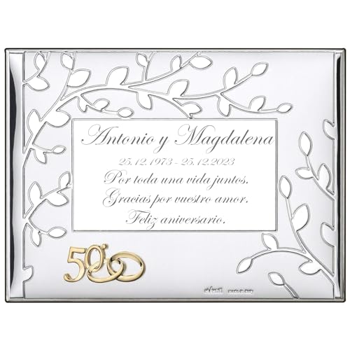 Placa 50 Aniversario arbol 13x18 Personalizada Bodas de Oro