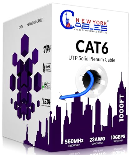 Newyork Cables Plenum 1000ft Bulk Cat6 Cable