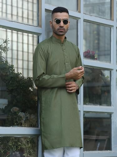 Image of KRAFT INDIA Men's Cotton Kurta Pyjama Set | Woven Design Traditional Ethnic Wear | Festive, Wedding & Casual Outfit | Comfortable & Breathable Fabric